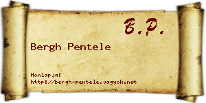 Bergh Pentele névjegykártya